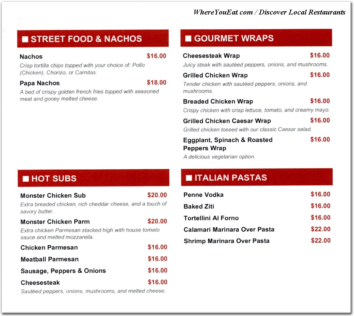 menu